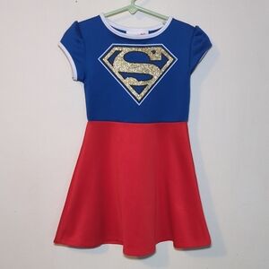 3 for $10 Bundle Sale! Supergirl Dress Costume Red White Blue Girls Size XS 4-5